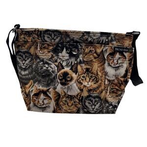 Broad Bay Cat Feline Faces Whimsical Canvas Crossbody Bag